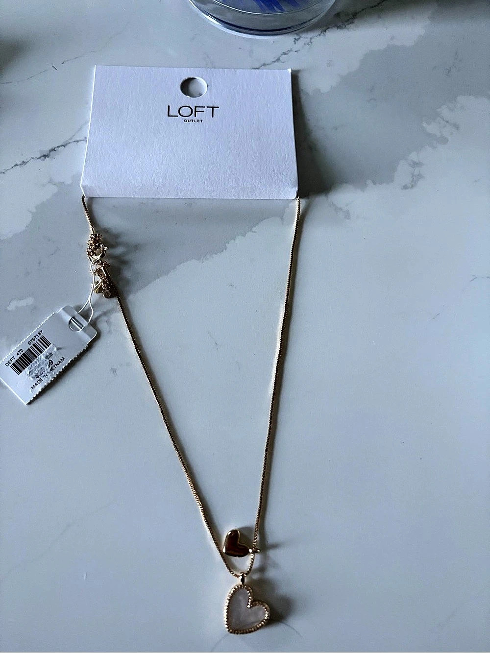 LOFT Heart Pendant Necklace in Gold NWT